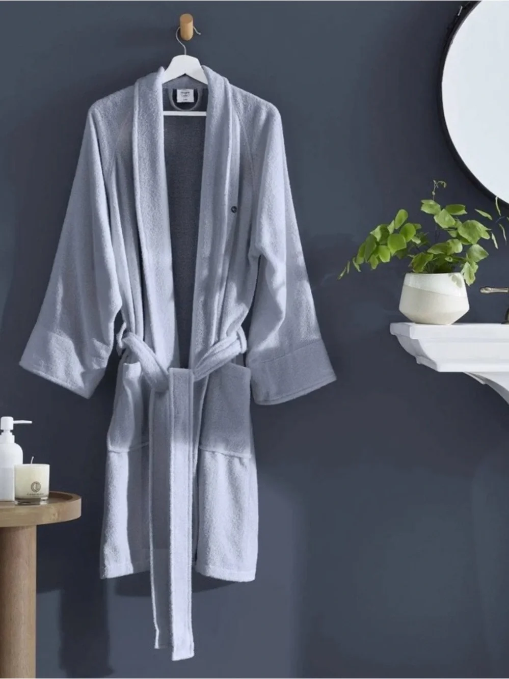 Clean Design Home White Cotton Terry Bathrobe - Plush Unisex Robe
